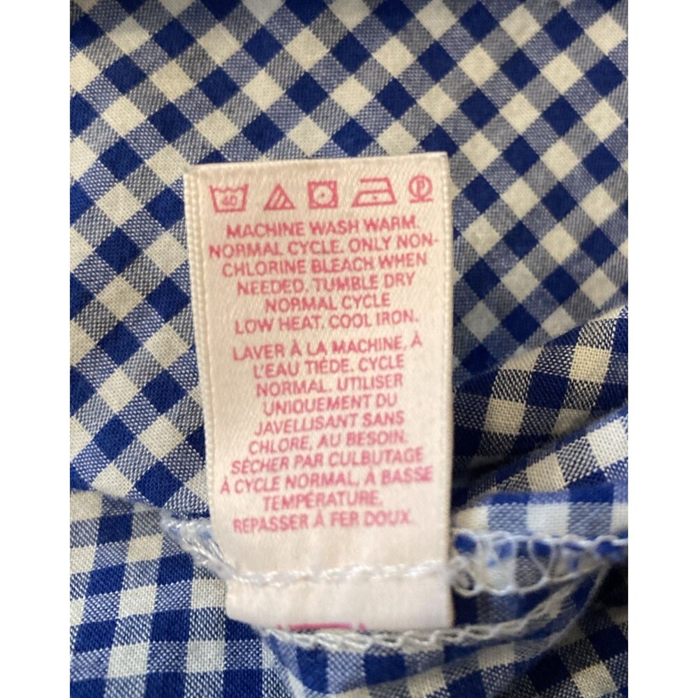 Victorias Secret Womens M Blue Gingham Button Up Cotton Sleep Shirt Boyfriend - Picture 5 of 10